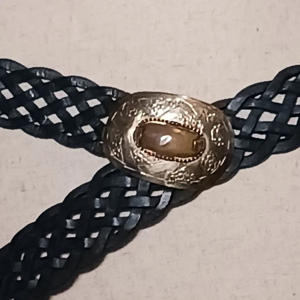 Boho Style Versatile Belt with Unique Buckle Hook Closure Dark‎ Blue/Green Color